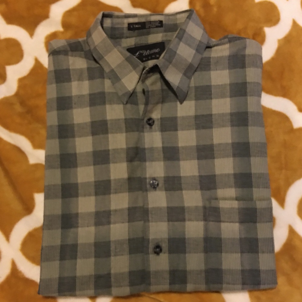 Green Plain Enro button down size L Tall - Picture 5 of 6